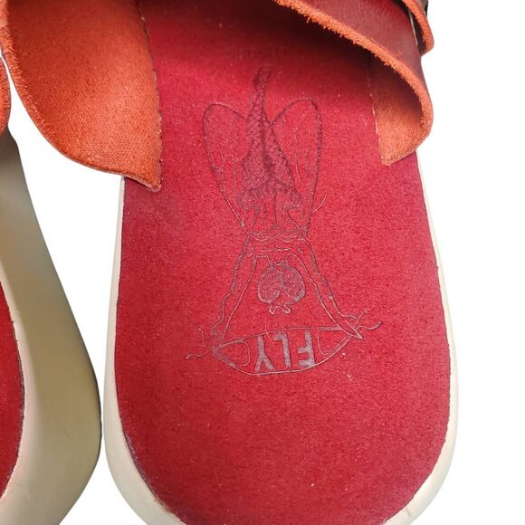 Rare Fly London Bait742fly Red Leather Double Buckle slip-on Sandals Size 40 US - Picture 7 of 10